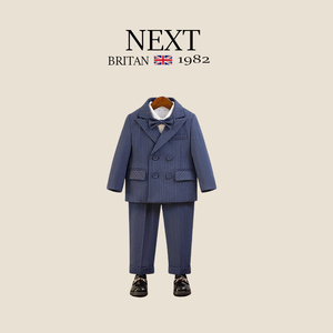 英国NEXT男童秋季西装套装帅气小西服外套中小童周岁宝宝花童礼服