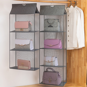 包包收纳挂袋悬挂式布艺透明防尘袋宿舍衣柜神器挂包展示柜置物架
