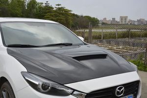 适用 14-19年款马3昂克赛拉 axela改装碳纤维机盖mps款引擎车头盖