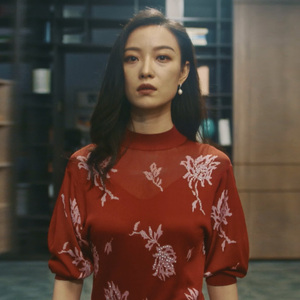 流金岁月倪妮朱锁锁同款红色针织连衣裙度假风复古长裙春秋新款