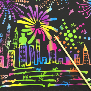 正品炫彩a4刮画纸儿童学生手工制作绘画涂鸦益智diy无毒送模板