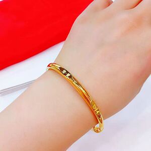 周大福周六福周大生时尚经典沙金不掉色金色实心推拉1314 520手镯