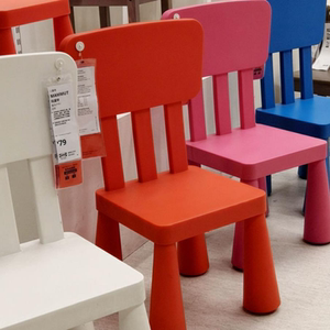 宜家椅子儿童椅子塑料凳子家用加厚椅子四脚小椅子宝宝圆凳靠背椅