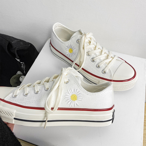 star匡威小雏菊 低帮帆布鞋 休闲透气女鞋 百搭情侣鞋 底厚2.5cm