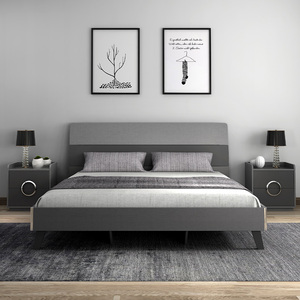 索菲亚简约现代床1.8米1.5双人床经济型板式床小户型储物床高箱床