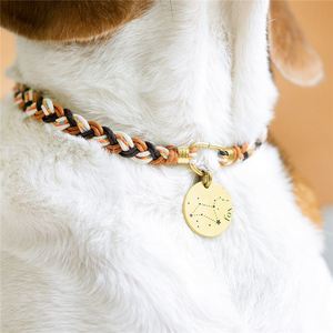 白猪商店x小尾巴 手工编织定制狗狗项圈猫咪围脖饰品狗牌刻字防丢