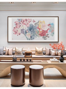 新中式国画艺术画风景花卉挂画牡丹字画轻奢客厅餐厅艺术装饰画