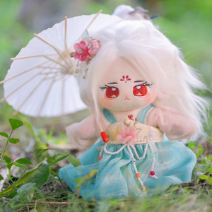 棉花娃娃中国风古风公仔女娃20cm厘米古装裸娃有骨正品玩偶赤焰