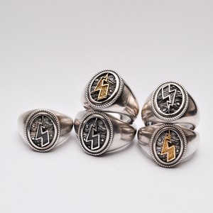 偶屿雷火系列原创纯银雷霆万钧戒指民族复古风云雷闪电戒传统指环