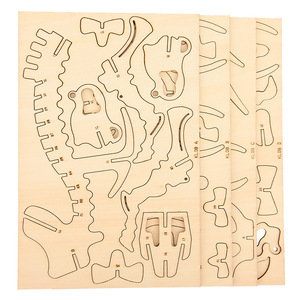 儿童木质拼图立体3d智力拼图木制3d立体拼图模型侏罗纪恐龙