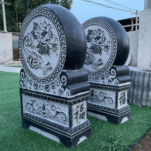 门墩抱鼓石天然石头门墩青石做旧石墩摆件大门镇宅仿古石鼓石狮子