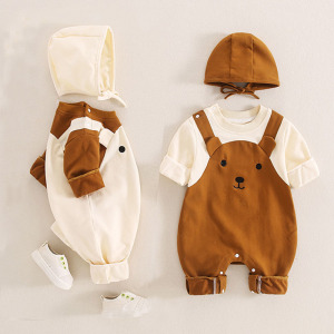 双胞胎婴儿连体衣男女宝宝可爱超萌外出服薄款初生宝宝衣服春季潮