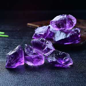 巴西天然紫水晶原石摆件透紫宝石好晶体矿石标本diy吊坠手链发簪