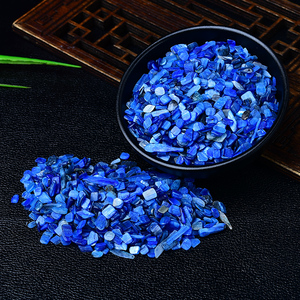 天然蓝晶水晶碎石小颗粒摆件蓝色宝石原石鱼缸花盆造景装饰小石子