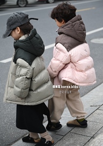 波拉bora韩国童装女童羽绒服洋气男童冬装2023新款儿童外套中大童
