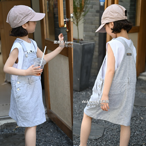 高端品牌韩国童装女童背带裙2024新款女孩夏装裙子中大童连衣裙