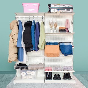网红五金货架改造少女衣柜步入式衣帽间分层出租屋开放简易柜衣架