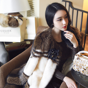 渔貂整貂貂皮大衣女2018新款整貂中长款进口水貂皮草外套修身时尚