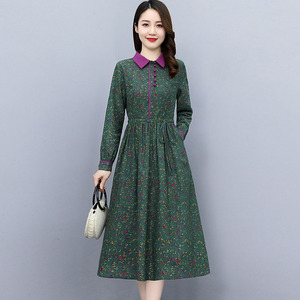 00悠闲之恋淘宝四季青女装新款杭州2022春秋季苏杭棉麻连衣裙两件套