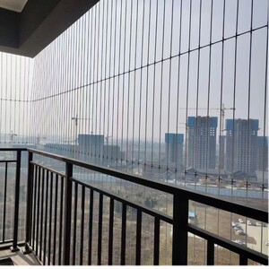 隐形防护网护栏防盗网飘窗防坠落铝合金不锈钢丝阳台栏杆成都安装
