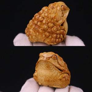 老料竹根雕精品名家杨吉满钉精修三脚大金蟾蜍竹刻手把件眼睛会动