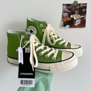 star匡威夏季抹茶绿1970s经典百搭高帮帆布鞋女港味街拍板鞋ins潮