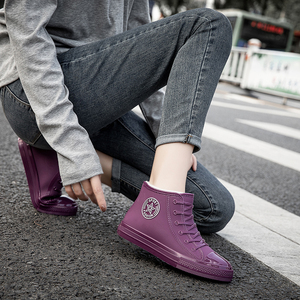 回力女装女靴雨鞋女时尚款外穿水鞋女士加棉雨靴短筒中筒防水防滑