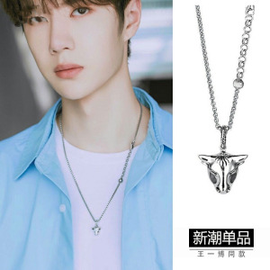 王一博同款牛头项链男潮设计感小众男士吊坠女ins嘻哈配饰高级感