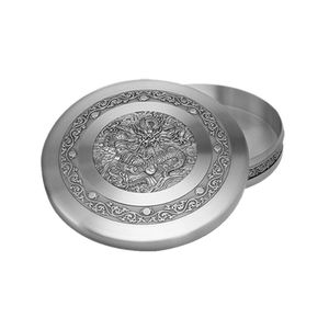 大马锡茶饼罐普洱茶叶罐礼盒装送礼锡器工艺品摆件密封储茶罐普洱