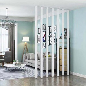 铝方通隔断木条屏风玄关客厅办公阳台厨房免打孔铝方管立柱背景墙