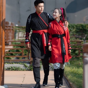 短打汉服男女上衣下裤短褐裋褐粗布短衣竖褐改良日常古装男汉服秋