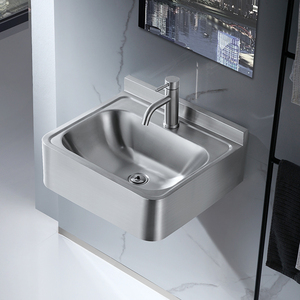 式洗手盆一体陶瓷卫生间洗脸盆简约不锈钢支架洗漱池防水92人付款230