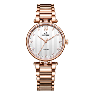 genie爵尼手表女瑞士石英表钢带简约气质钻防水贝拉公主系列2035
