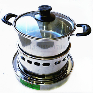 加厚不锈钢液体固体酒精炉小火锅干锅户外宿舍家用一人一锅学生