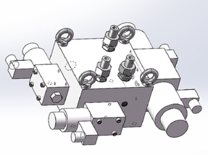 solidworks图库集成块油路块液压阀块阀组非标设计三维模型cad图