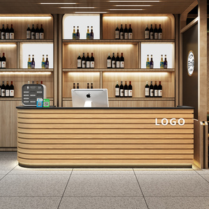 中式复古吧台餐饮前台饭店收银台火锅串串烤肉柜台店铺小型接待台