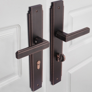 顶固门锁静音锁具家用分体锁面板锁 琥珀金分体魔方系列 左内卧室