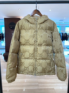 gucci/古驰 新款男士双g花纹加厚连帽羽绒服外套698710-z8a53-216