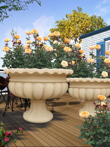 园林景观别墅庭院石雕欧式玻璃钢花盆grc花钵水泥大花坛0人付款568