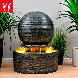 创意欧式圆水球流水摆件家居客厅转运球招财水景鱼池喷泉装饰品