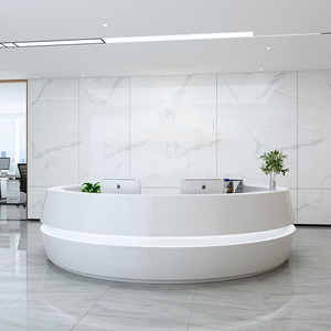 玻璃钢半圆弧形公司烤漆前台美容院医院行政大厅服务台接待台定制