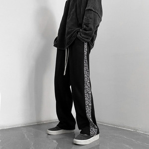 国潮李宁拼接腰果花高街裤子男春秋痞帅hiphop休闲裤欧美潮牌学生