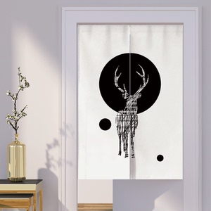 门帘北欧风ins免打孔隔断帘遮挡布艺家用厕所半帘厨房卫生间帘子