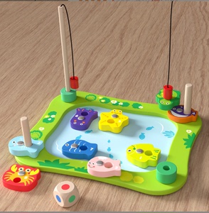 一点木质儿童双杆磁性钓鱼亲子互动游戏宝宝手眼协调益智早教玩具