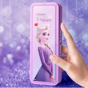 爱莎公主密码文具盒粉色小学生艾莎笔盒女童塑料冰雪奇缘铅笔盒