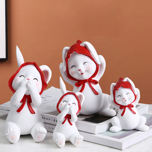 少女心可爱小兔子女生房间卧室装饰品办公桌治愈系小摆件客厅摆设