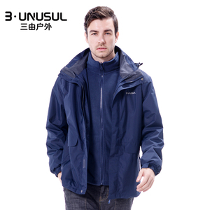 3unusul/三由户外抓绒冲锋衣两件套三合一男款春季双层保