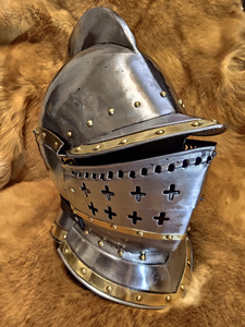 订购-欧洲盔甲中世纪骑士头盔 cosplay勃艮第军盔历史扮演包邮