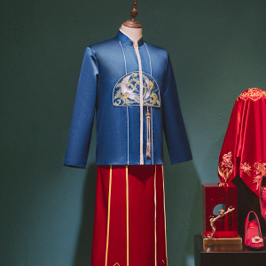 新款新郎结婚中式喜服古装婚服接亲仪式春夏龙凤褂俏佰俏旗舰店980