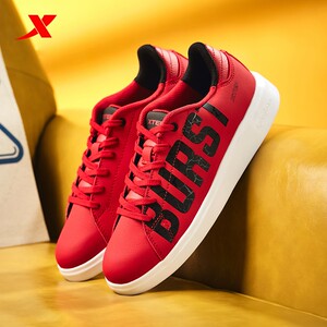 特步运动鞋女红色